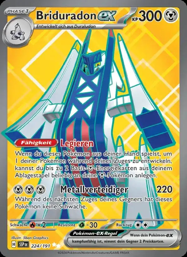 Briduradon ex 224/191 – Pokémon Stürmische Funken Karte