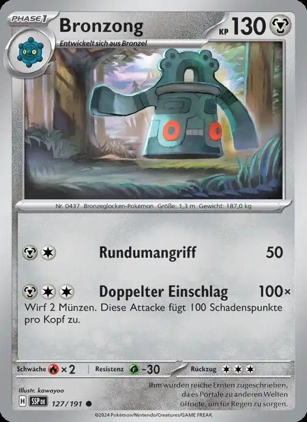 Bronzong 127/191 – Pokémon Stürmische Funken Karte