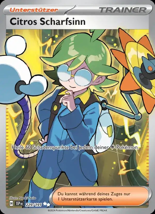 Citros scharfsinn 229/191 – Pokémon Stürmische Funken Karte