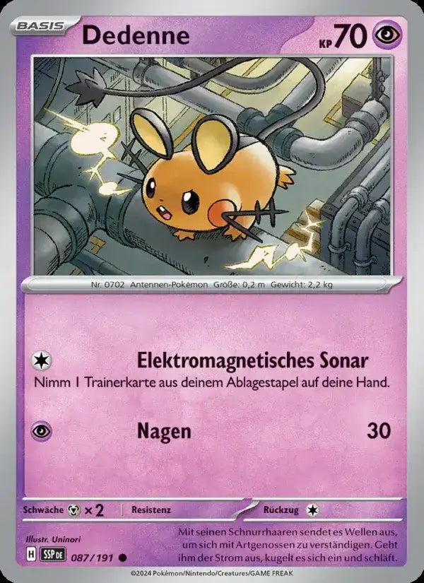Dedenne 087/191 – Pokémon Stürmische Funken Karte