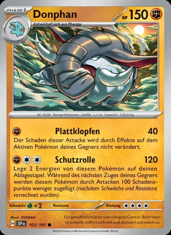 Donphan 103/191 – Pokémon Stürmische Funken Karte