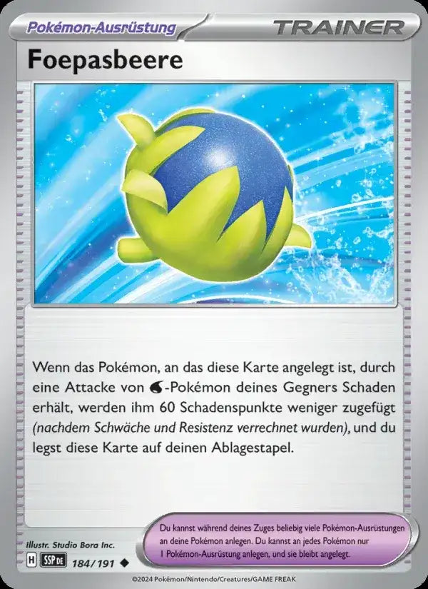 Foepasbeere 184/191 – Pokémon Stürmische Funken Karte