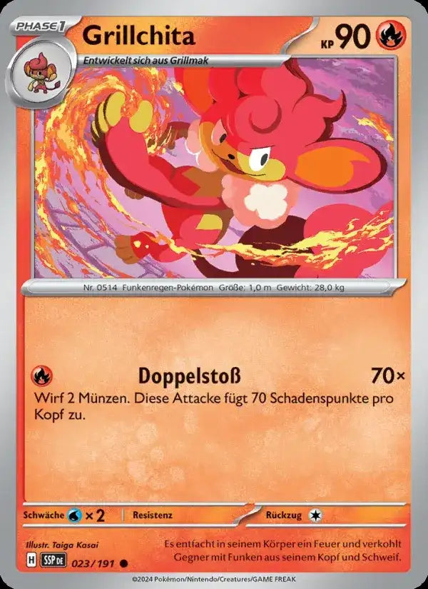 Grillchita 023/191 – Pokémon Stürmische Funken Karte