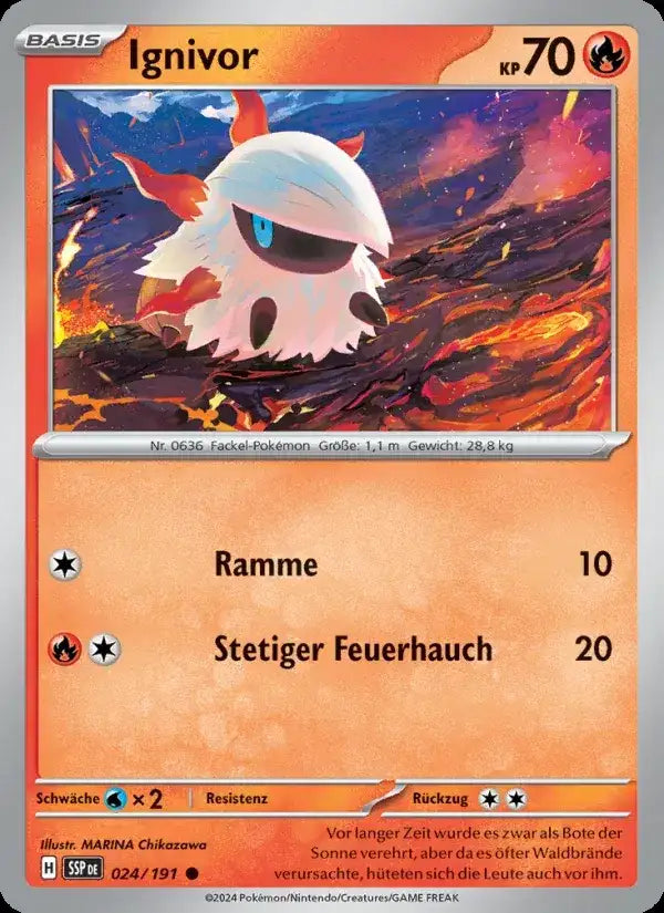 Ignivor 024/191 – Pokémon Stürmische Funken Karte