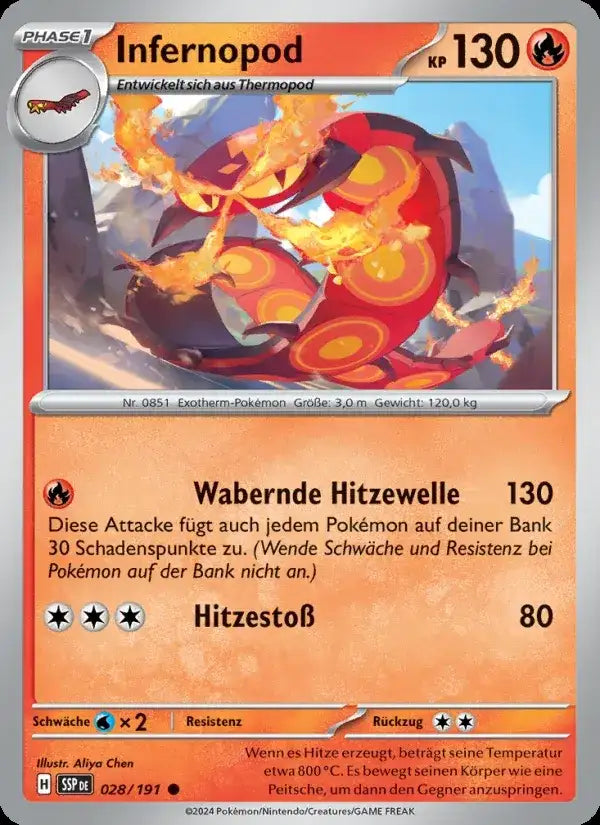 Infernopod 028/191 – Pokémon Stürmische Funken Karte