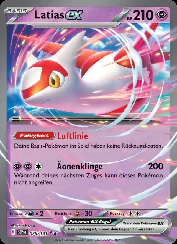 Latias ex 076/191 – Pokémon Stürmische Funken Karte