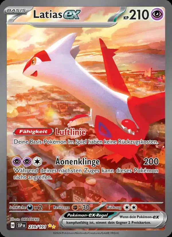 Latias ex 239/191 – Pokémon Stürmische Funken Karte