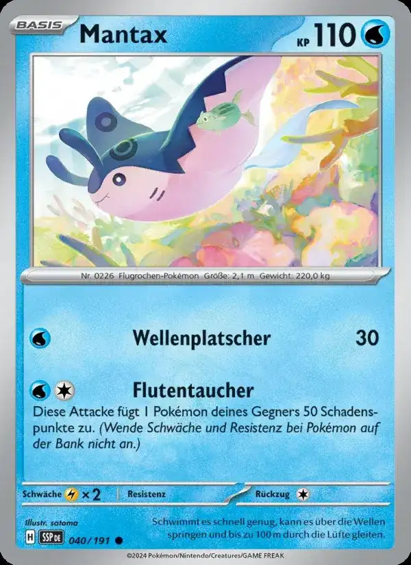 Mantax 040/191 – Pokémon Stürmische Funken Karte