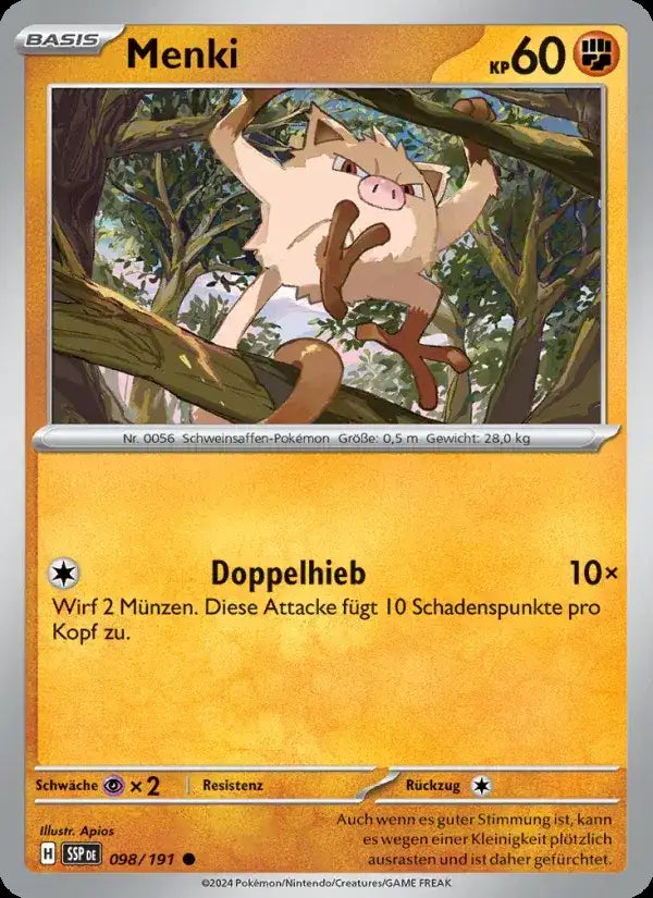 Menki 098/191 – Pokémon Stürmische Funken Karte