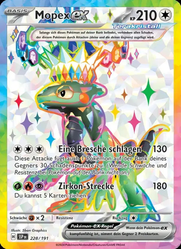 Mopex ex 228/191 – Pokémon Stürmische Funken Karte