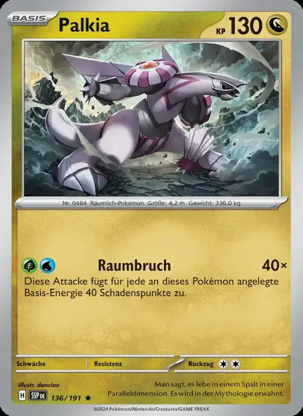 Palkia 136/191 – Pokémon Stürmische Funken Karte