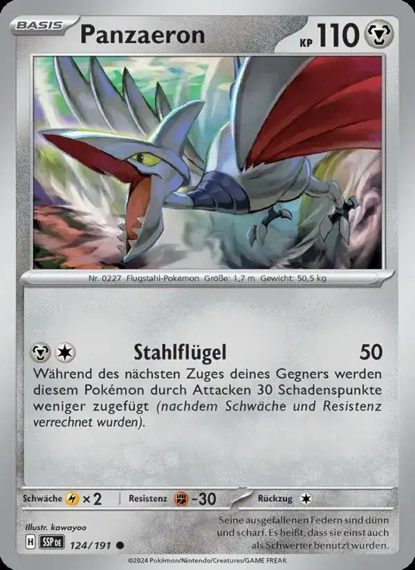 Panzaeron 124/191 – Pokémon Stürmische Funken Karte