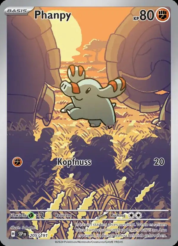 Phanpy 205/191 – Pokémon Stürmische Funken Karte
