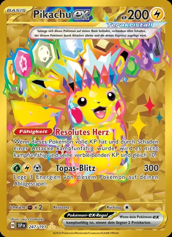 Pikachu ex 247/191 – Pokémon Stürmische Funken Karte