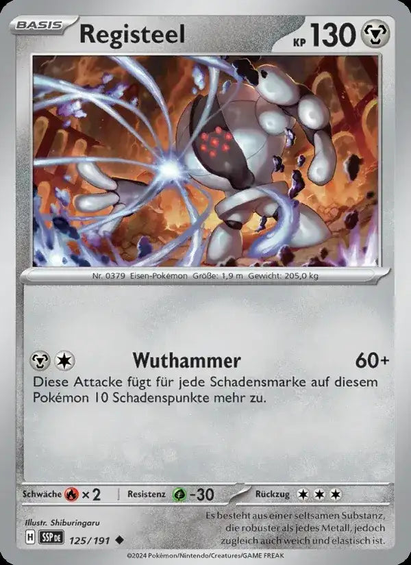 Registeel 125/191 – Pokémon Stürmische Funken Karte