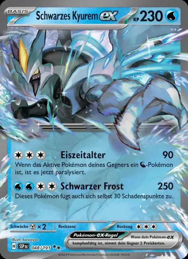 Schwarzes kyurem ex 048/191 – Pokémon Stürmische Funken Karte