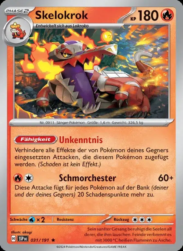 Skelokrok 031/191 – Pokémon Stürmische Funken Karte