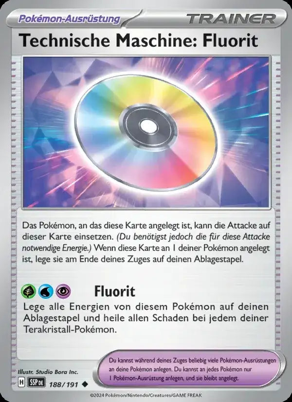 Technische maschine fluorit 188/191 – Pokémon Stürmische Funken Karte