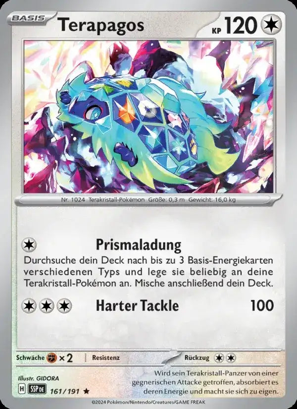 Terapagos 161/191 – Pokémon Stürmische Funken Karte