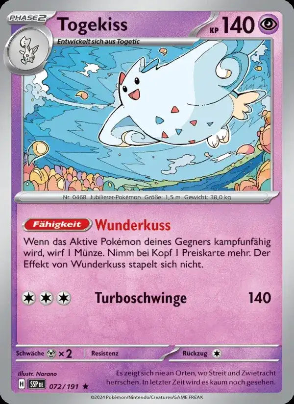 Togekiss 072/191 – Pokémon Stürmische Funken Karte