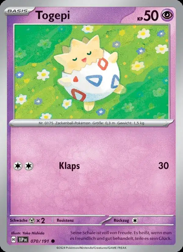 Togepi 070/191 – Pokémon Stürmische Funken Karte
