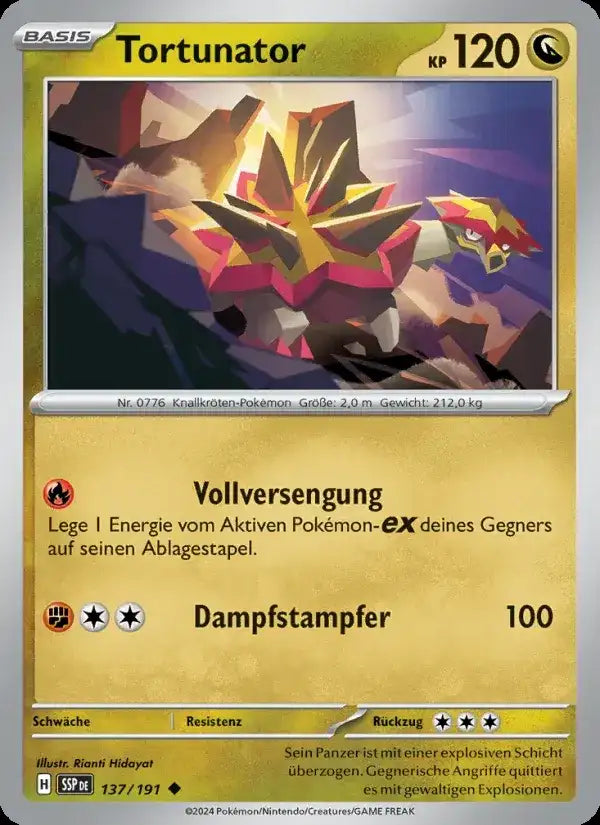 Tortunator 137/191 – Pokémon Stürmische Funken Karte