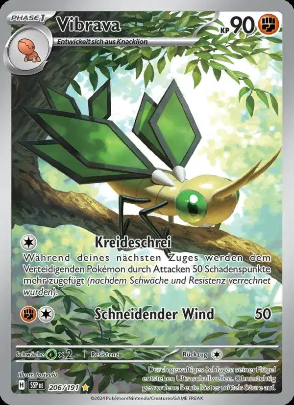 Vibrava 206/191 – Pokémon Stürmische Funken Karte