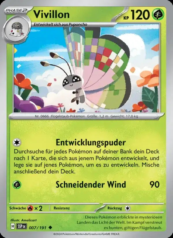 Vivillon 007/191 – Pokémon Stürmische Funken Karte