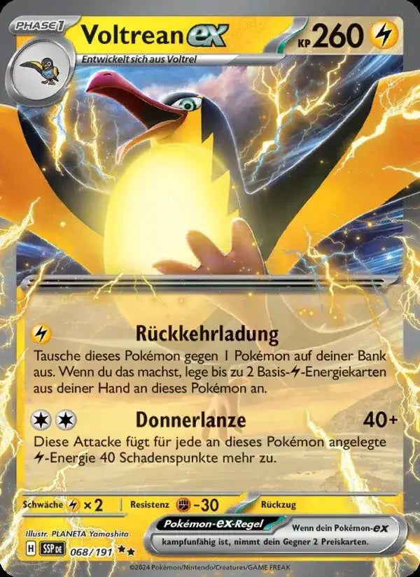 Voltrean ex 068/191 – Pokémon Stürmische Funken Karte