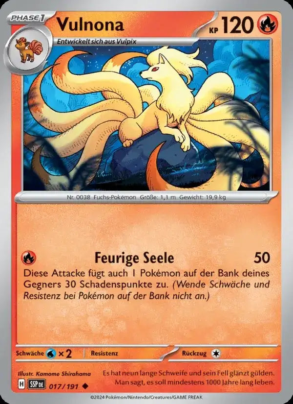 Vulnona 017/191 – Pokémon Stürmische Funken Karte