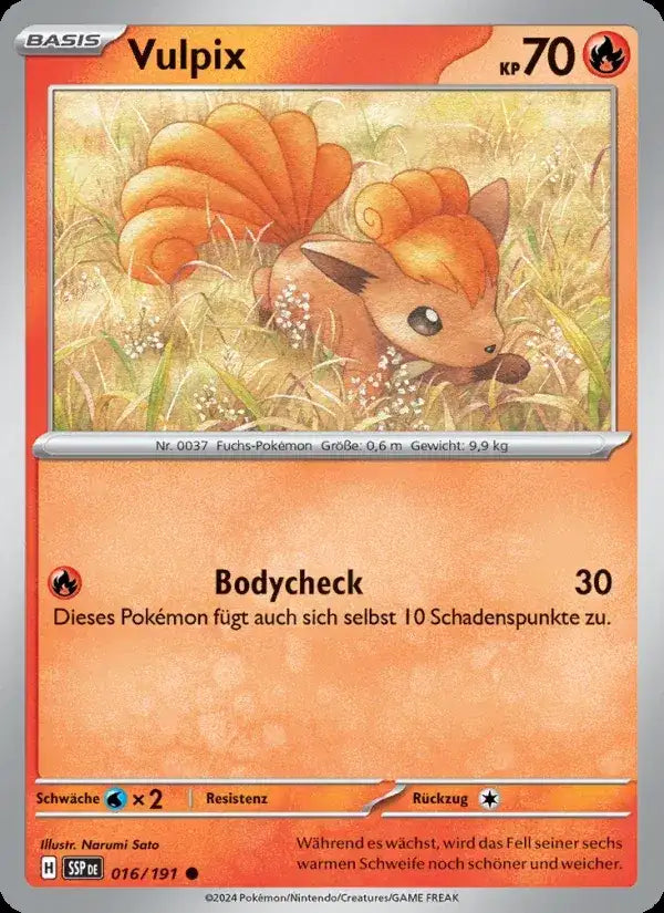 Vulpix 016/191 – Pokémon Stürmische Funken Karte