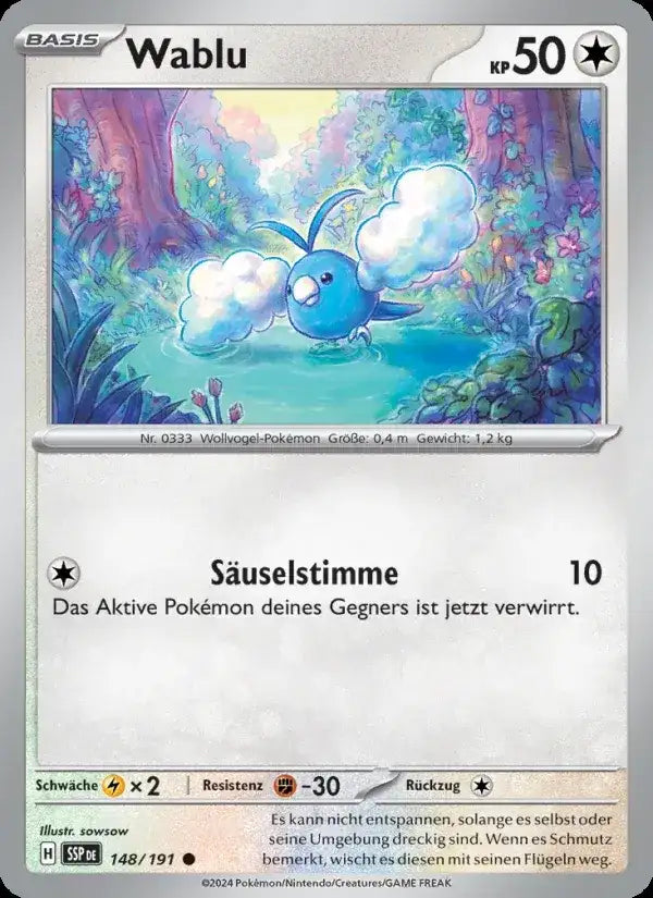 Wablu 148/191 – Pokémon Stürmische Funken Karte