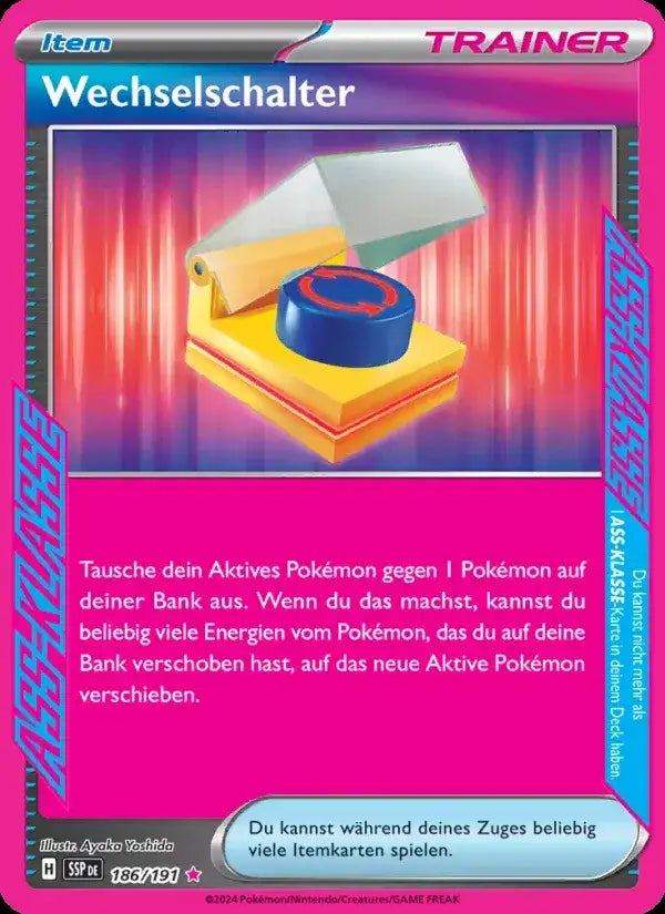Wechselschalter 186/191 – Pokémon Stürmische Funken Karte