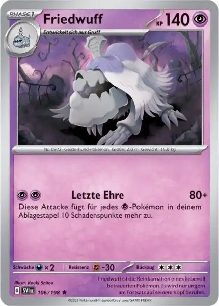 Friedwuff 106/198 – Pokémon Karmesin & Purpur Karte