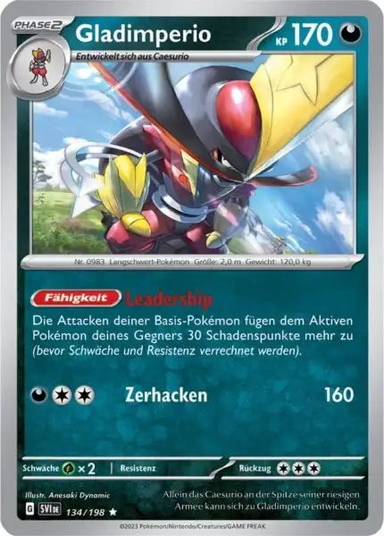 Gladimperio 134/198 – Pokémon Karmesin & Purpur Karte