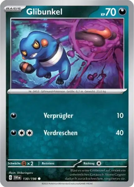 Glibunkel 130/198 – Pokémon Karmesin & Purpur Karte