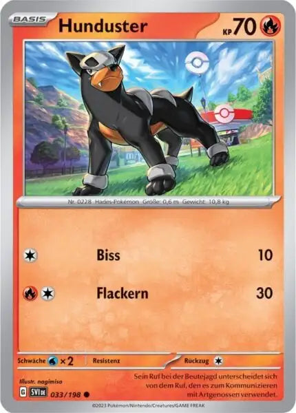 Hunduster 033/198 – Pokémon Karmesin & Purpur Karte