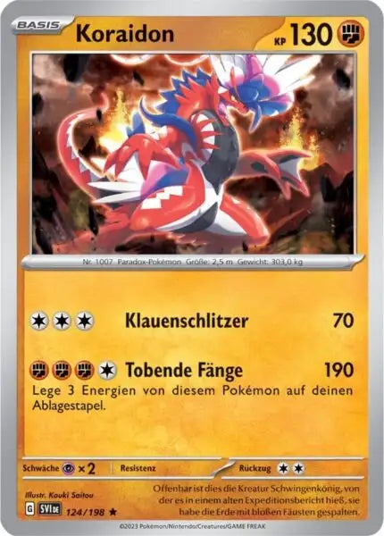 Koraidion 124/198 – Pokémon Karmesin & Purpur Karte