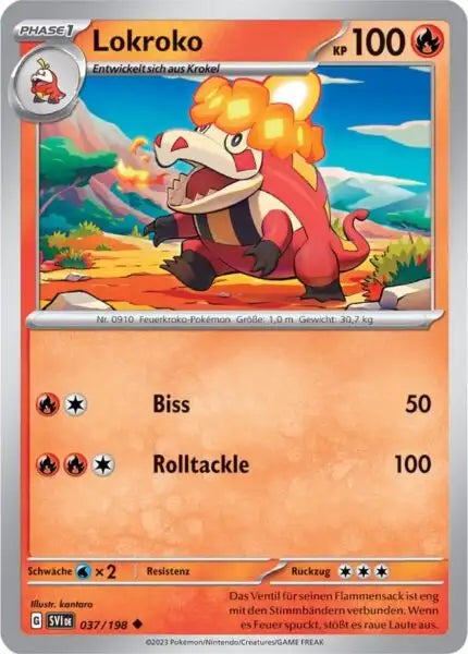 Lokroko 037/198 – Pokémon Karmesin & Purpur Karte