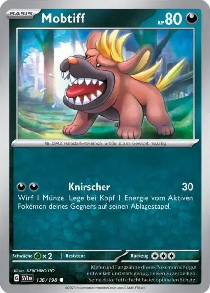 Mobtiff 136/198 – Pokémon Karmesin & Purpur Karte