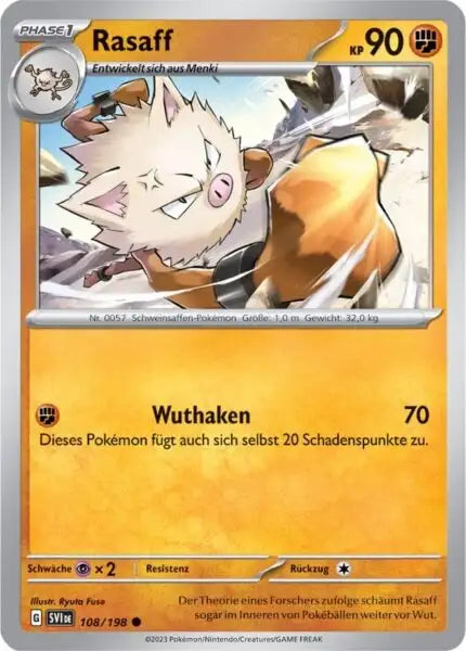 Rasaff 108/198 – Pokémon Karmesin & Purpur Karte