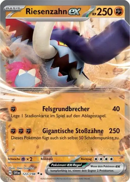 Riesenzahn ex 123/198 – Pokémon Karmesin & Purpur Karte