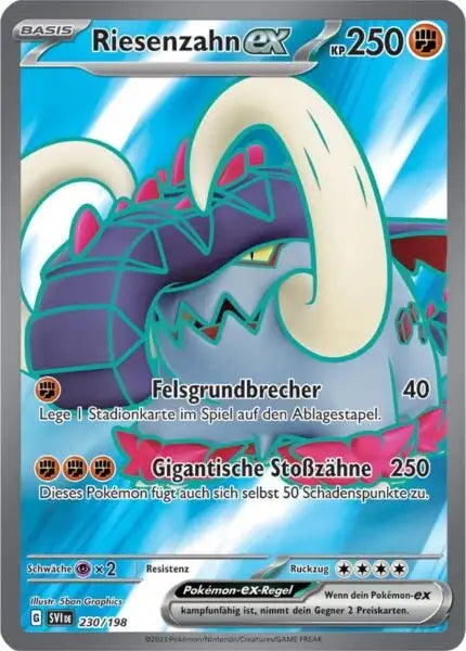 Riesenzahn ex 230/198 – Pokémon Karmesin & Purpur Karte