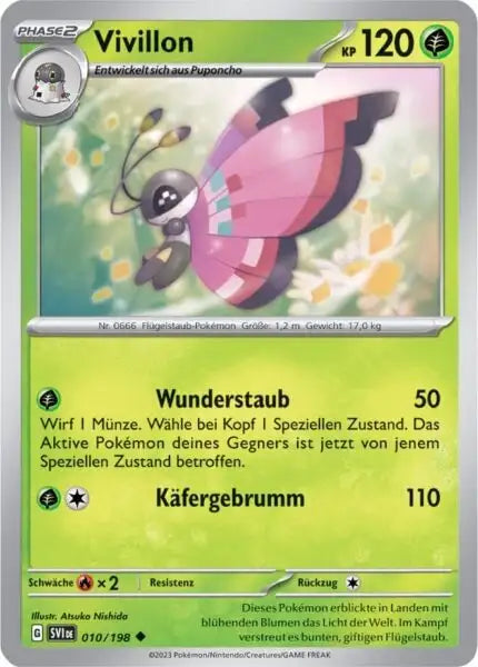 Vivillon 010/198 – Pokémon Karmesin & Purpur Karte