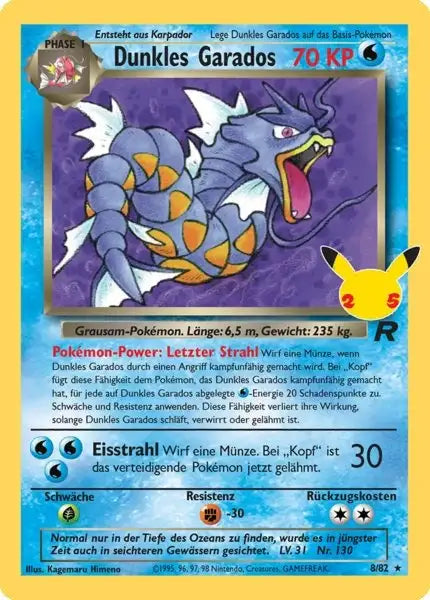 Dunkles Garados 8/82 – Pokémon Celebraitions Karte