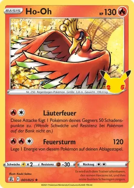 Ho Oh 001/025 – Pokémon Celebraitions Karte