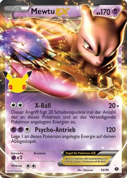 Mewtu EX 54/99 – Pokémon Celebraitions Karte