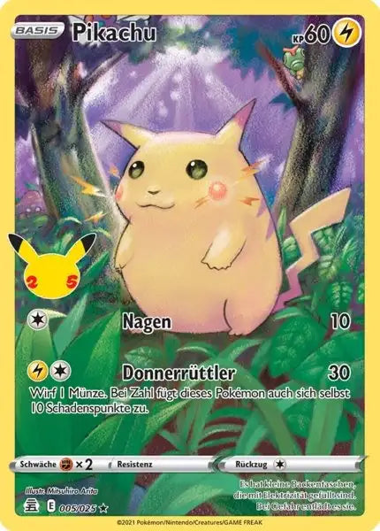 Pikachu 005/025 – Pokémon Celebraitions Karte