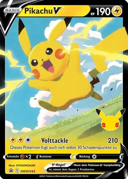 Pikachu V SWSH143 – Pokémon Celebraitions Karte