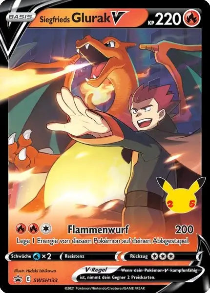 Siegfrieds Glurak V SWSH133 – Pokémon Celebraitions Karte